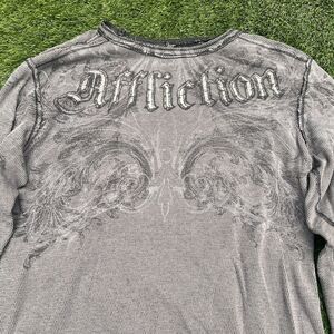 reversible grey black affliction long sleeve 2000s vintage y2k